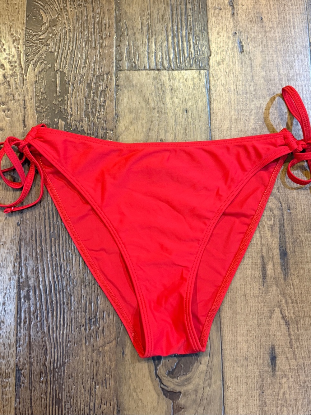 NWOT- Women's Red Tie-Side Bikini Bottoms